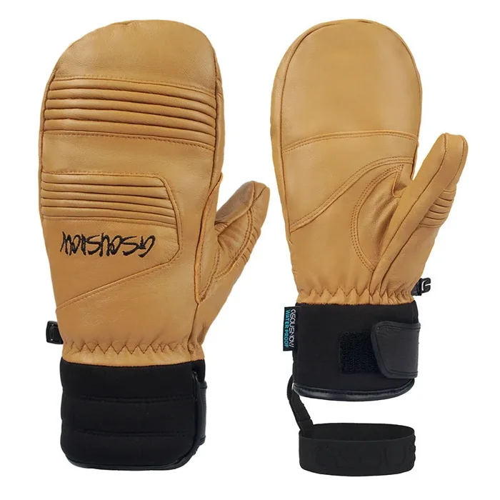 Lesmart Waterproof Leather Ski Snowboard Gloves for Men & Women