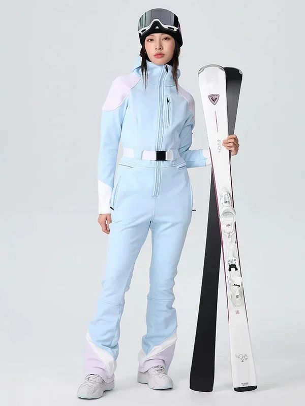 Lesmart Women’s Retro Vibe Elegant Stretch Flare Ski Jumpsuit