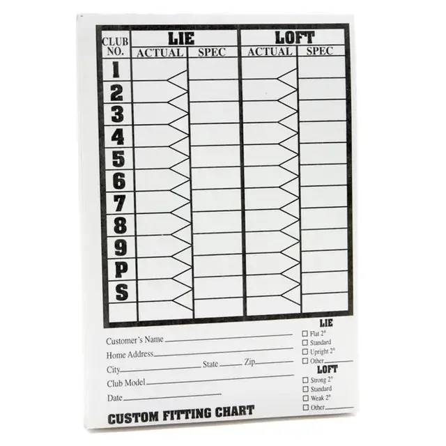 Loft and Lie Data Recording Pads