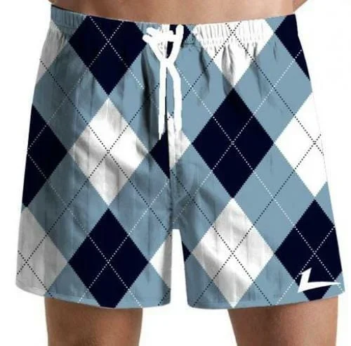 Loudmouth Golf: Men’s Swim Trunks – Blue & White (Size Large)