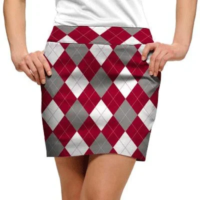 Loudmouth Golf: Women’s Skort – Red & Gray & White (Size 2)