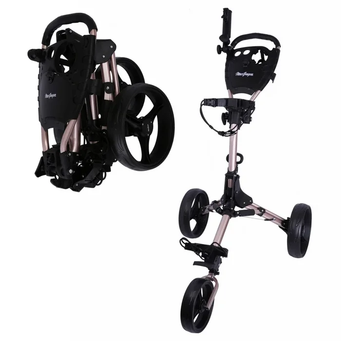 MacGregor Titanium MacTec 3 Wheel Folding Golf Cart with Umbrella Holder