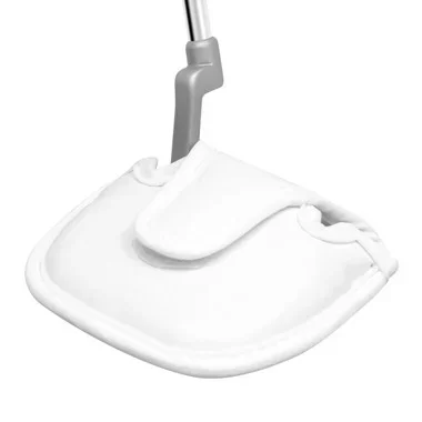 Mallet Putter Head cover, White Synthetic Leather, Polyurethane, 2 Ball Style