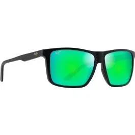 Maui Jim Mamalu Bay Rectangular Matte Black Sunglasses – Polarized MAUIGreen Lenses