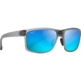 Maui Jim Pokowai Arch Rectangular Translucent Matte Grey Sunglasses – Blue Hawaii Lenses
