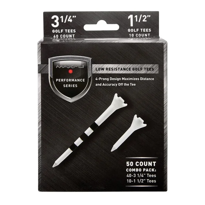 Maxfli 3 1/4″ White Performance Tee 50 pk