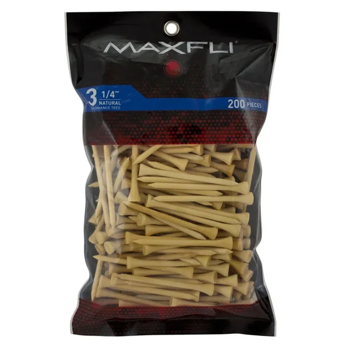 Maxfli 3.25” Natural Golf Tees 200-Pack-MX314