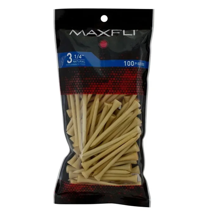 Maxfli 3.25” Natural Tees 100-Pack-MX176