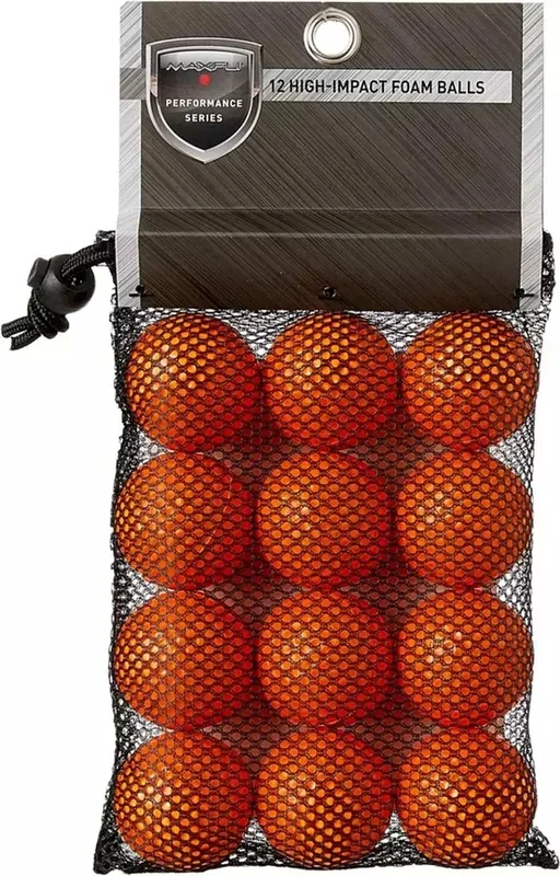 Maxfli High-Impact Orange Foam Practice Balls – 12-Pack