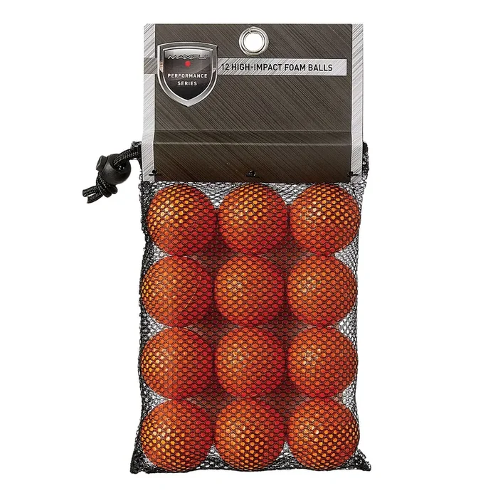 Maxfli High-Impact Orange Foam Practice Balls – 12-Pack