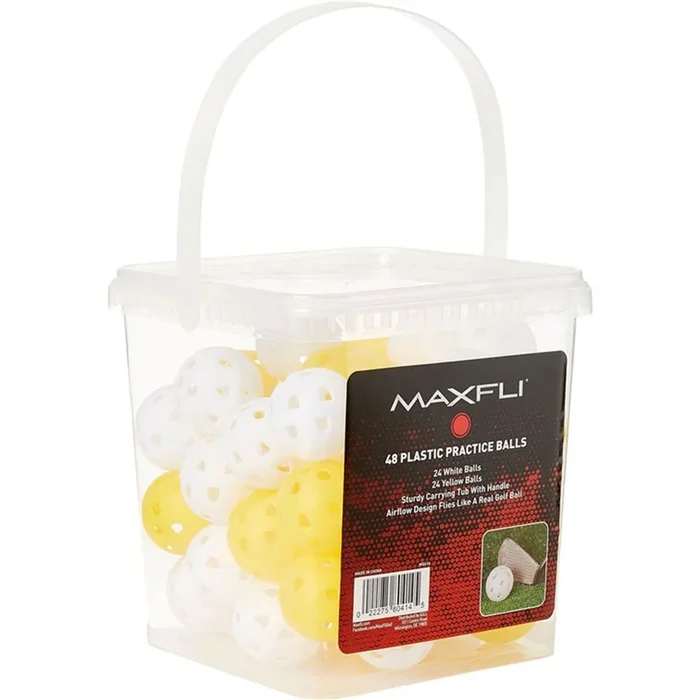 Maxfli Practice Ball Bucket-MX414 white & yellow