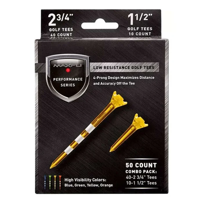 Maxfli Translucent Golf Tees 50 Count – 2 3/4″ 1 1/2″ Combo