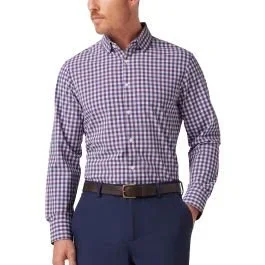 Mizzen+Main Leeward Long Sleeve Button Down Golf Shirt – Navy Madison Check