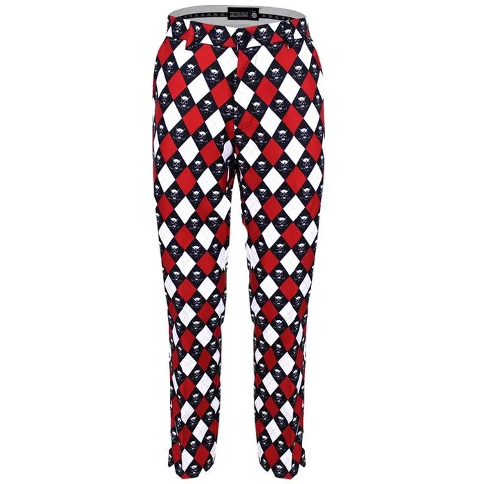 Monster ProCool Argyle Men’s Golf Pants (Red/Black/White)