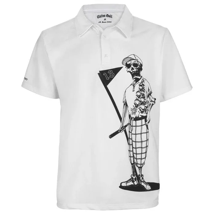Mr. Bones Men’s Golf Shirt | White
