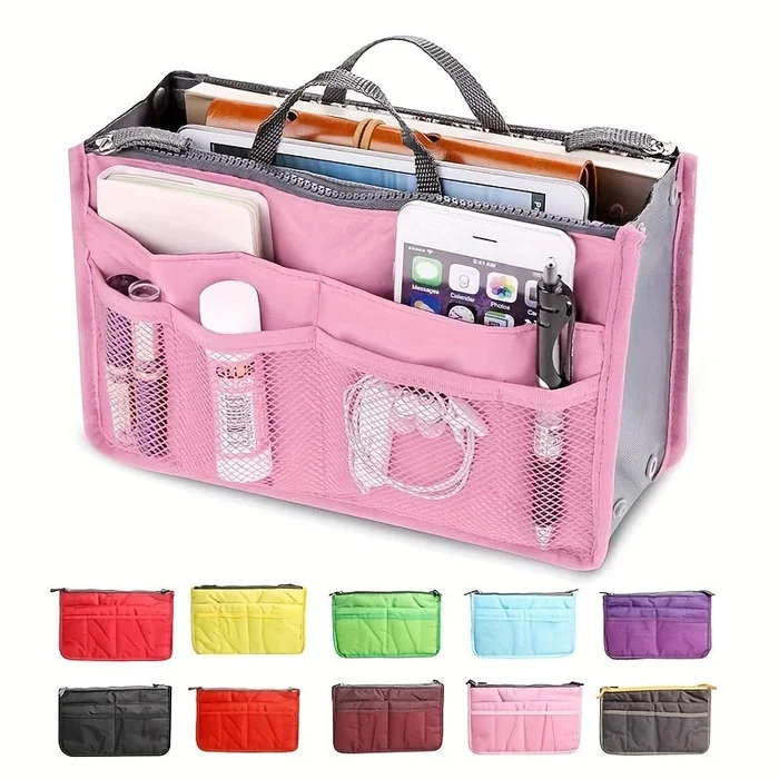 Multi-function Handheld Storage Inner Bag, Portable Bag Organizer, Multi-Pockets Travel Wash Bag