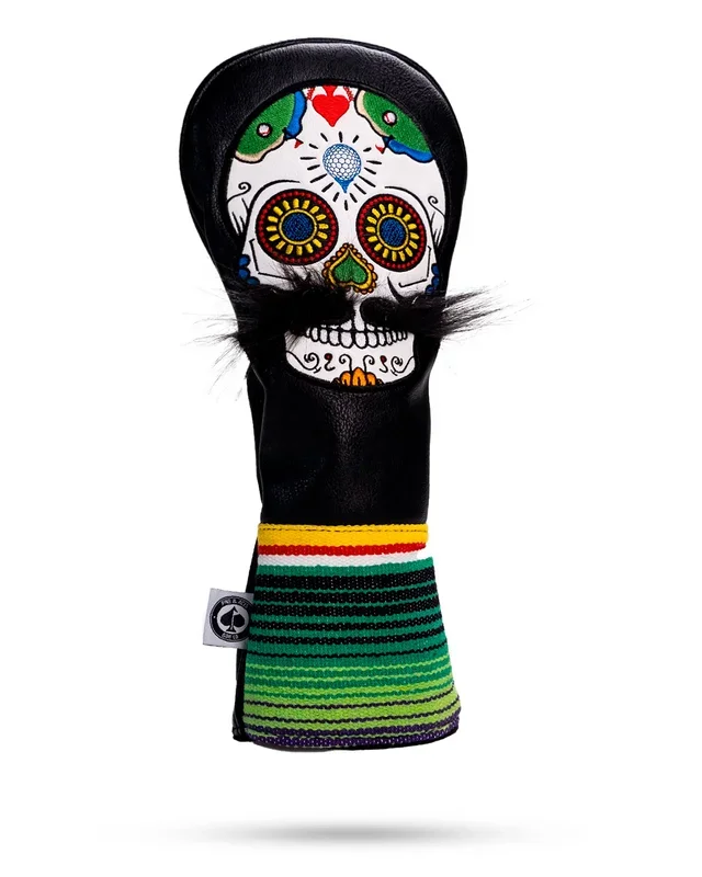 Mustache Sugar Skull – Driver Cover Black