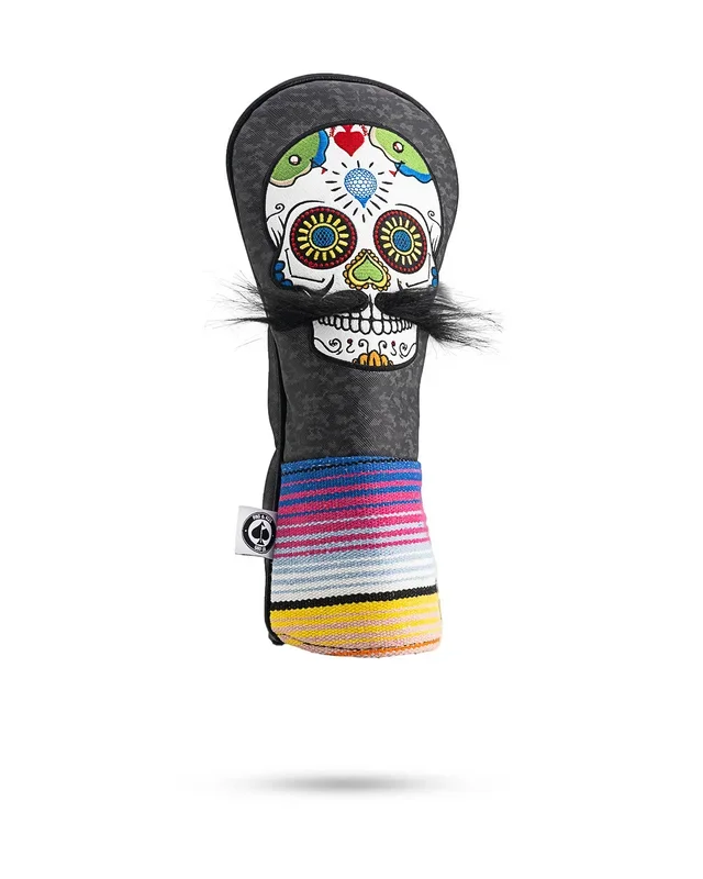 Mustache Sugar Skull – Fairway Cover Gray Camo