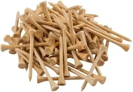 Natural Wood Golf Tees (100, 250, 500 or 1000 Bulk Bag)