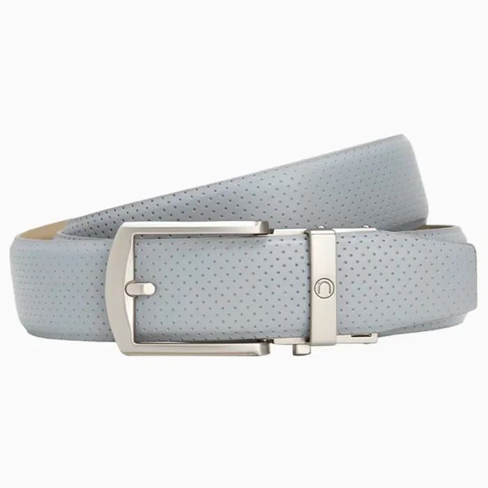 Nexbelt: Men’s Birdie Ratchet Leather Golf Belt – Cool Grey 1.38″ [35mm]