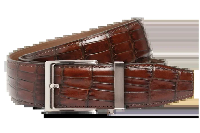 Nexbelt: Men’s Rowland Thomas Belt – Crocodile Brown