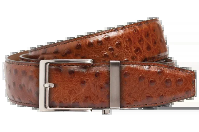 Nexbelt: Men’s Rowland Thomas Belt – Ostrich Brown