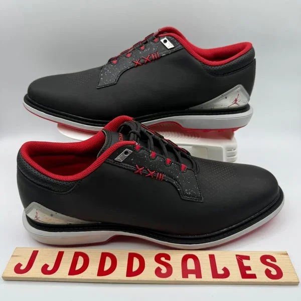 Nike Air Jordan ADG 5 Low Golf Shoes Black Red Bred FQ7874-001 Men’s Sz 10.5 Wide