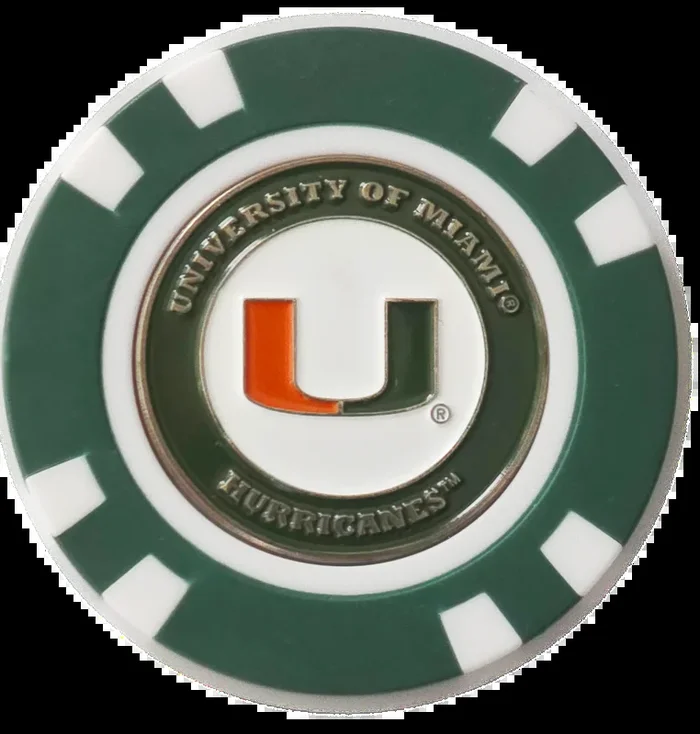 Officially Licensed Miami Hurricanes Poker Chip Ball Marker