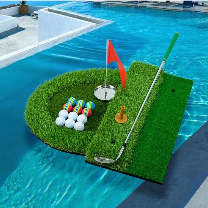 Par Masters 100*150cm Oval Floating Golf Green Pool Water Golf Games ,express shipping ,on time deliver