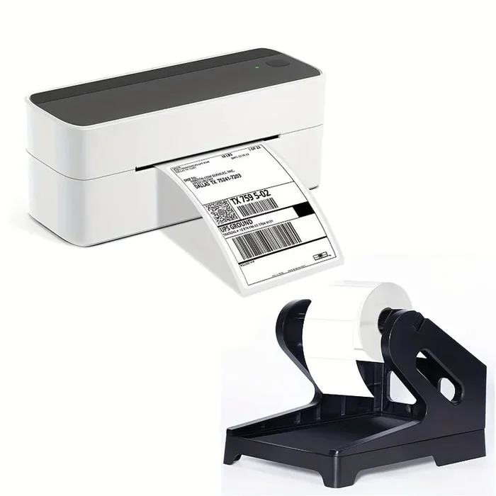 Phomemo BT Pinter With Paper Holder – Pink PM-241-BT Shipping Label Printer With Black Paper Holder, Shipping Sheets Labeler Compatible With Ios, Android & PC – Wireless BT Thermal Pinter Label Maker