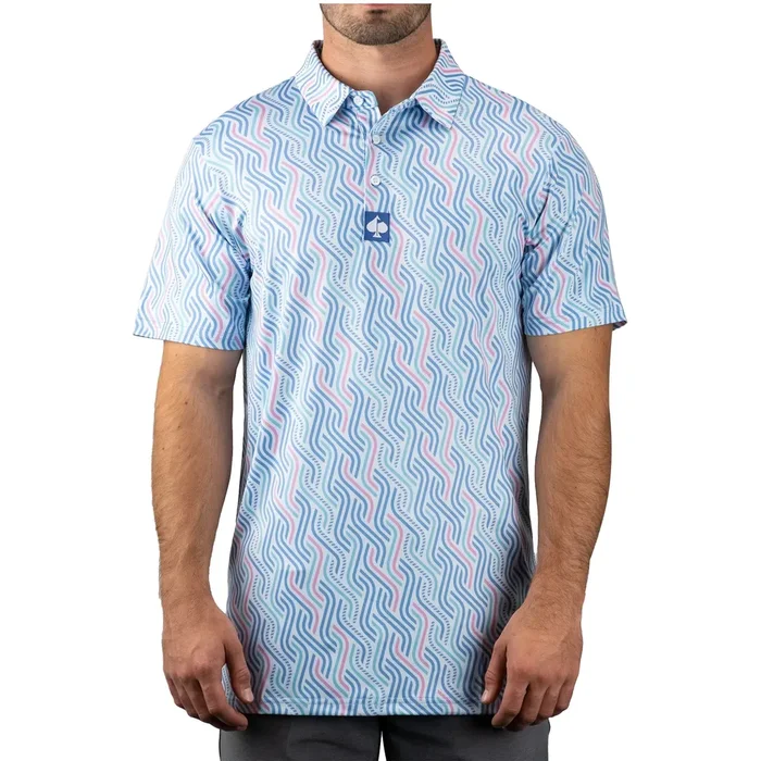 Pins & Aces Woven Waves Polo