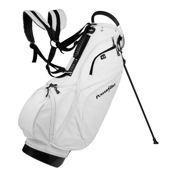 Powerbilt TPS Dunes Synthetic Leather Golf Stand Bag 14 Way Divider White