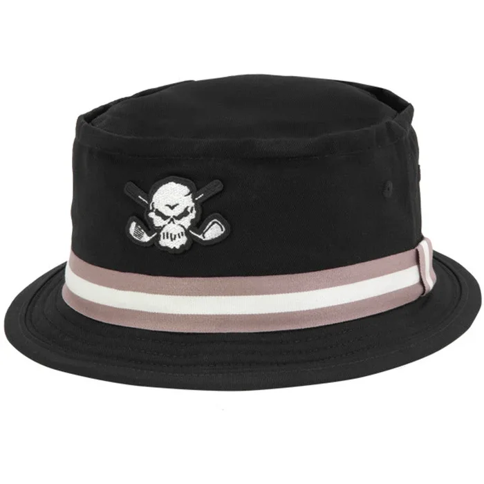 Premium Bucket Golf Hat W/ Skull | Black
