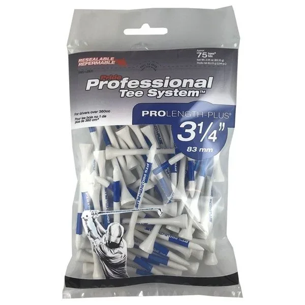 Pride Professional Tee System 3-1/4 Inch ProLength Plus Tee – 75 Pack