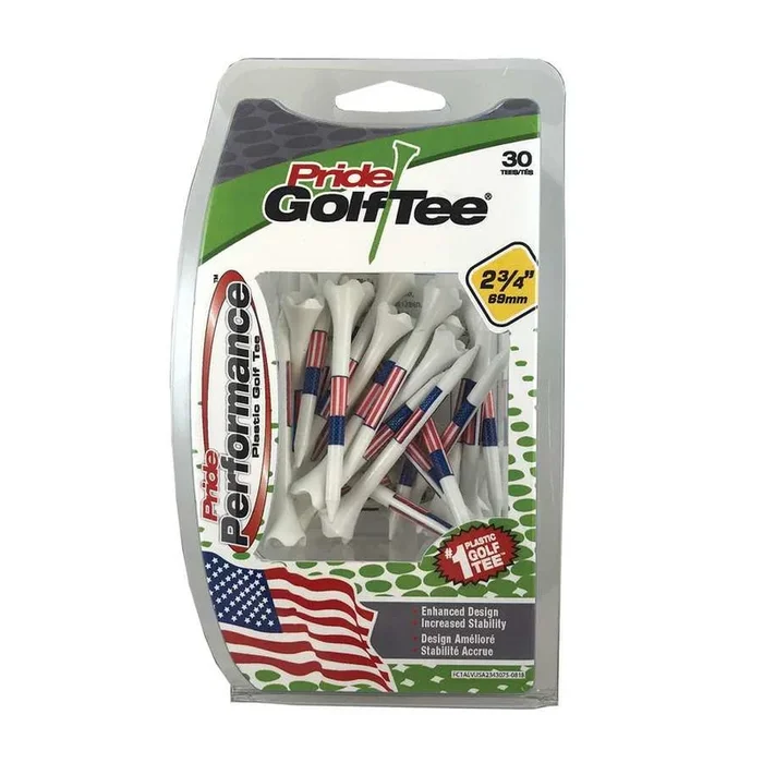 Pride PTS Evolution American Flag Golf Tees – 2 3/4″ 30 Count