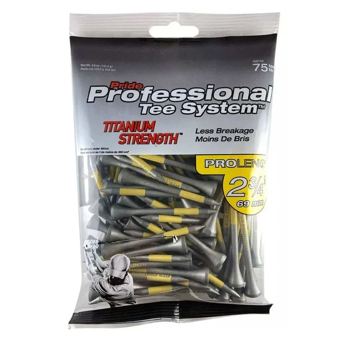 Pride PTS Titanium Golf Tees – Approx. 75/65 Count