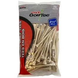 Pride Sports 3 1/4 Inch Natural Wood Golf Tees – 75 Pack