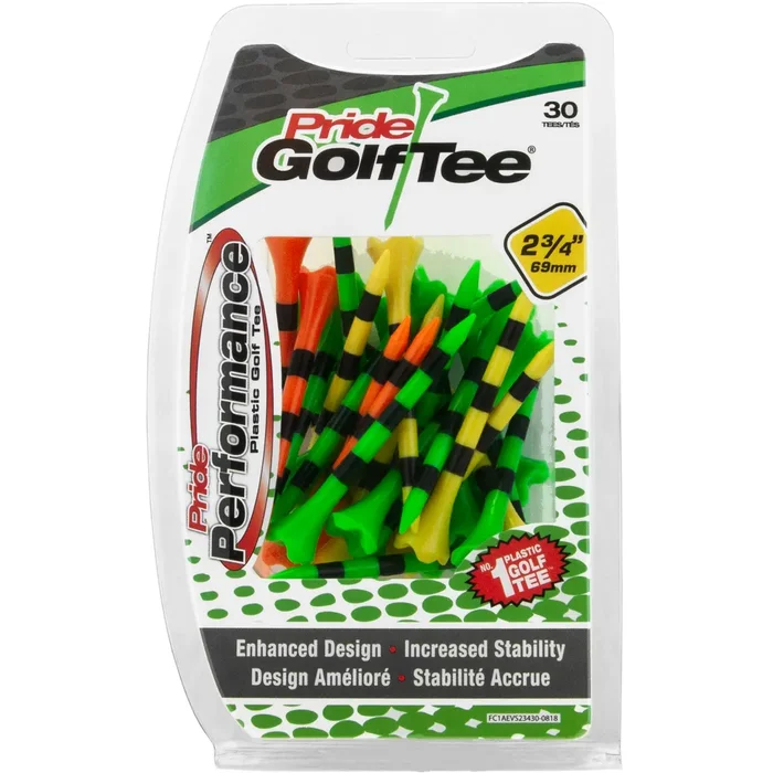 Pride Sports Performance 2 3/4 Inch Striped Tees – 30 Count