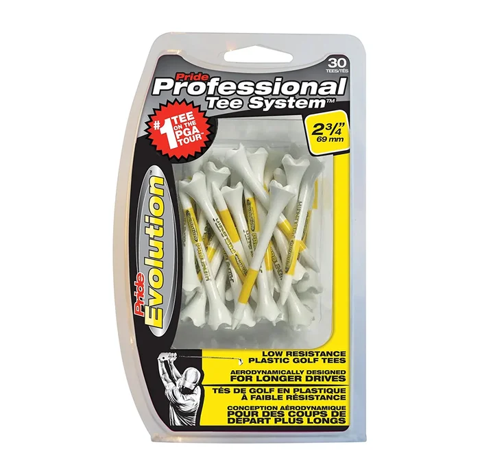 Professional Tee System Evolution Plastic Yellow on White 2 3/4″ (30/PK)
