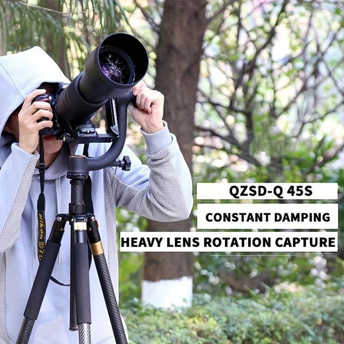 Q45S Tripod With Cantilever Panoramic Triangle Bracket And Bird-watching Cloud Platform, Panoramic Damping Cloud Platform, Long-focus Bird-watching Cloud Platform, Stable 3/8 Base Interface And 1/4 Interface
