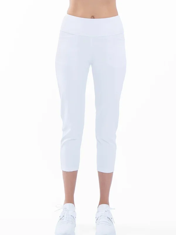 Quick Dry Women’s Golf 24″ Capri – White
