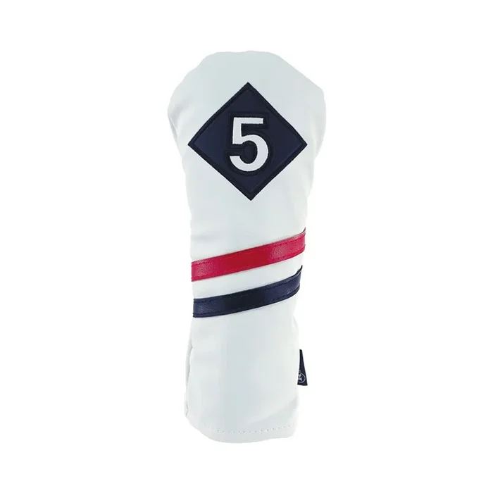 Ram Golf Premium Vintage Style PU Leather Headcovers, Retro White, 5 Wood