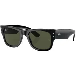 Ray-Ban Mega Wayfarer Polished Black Sunglasses – Green Lenses