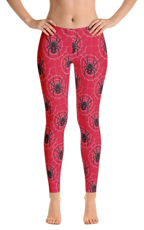 ReadyGOLF: Black Widow Red Women’s All-Over Leggings