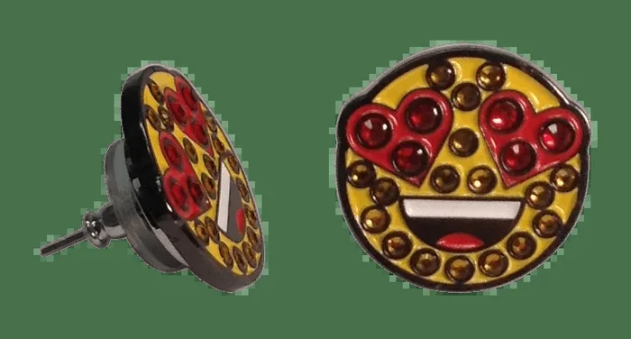 ReadyGolf: Emoji Smiling Face With Heart-Eyes Ball Marker Earrings