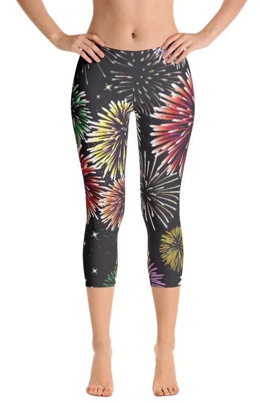 ReadyGOLF: Fireworks Women’s Capri Leggings – Size Small – SALE
