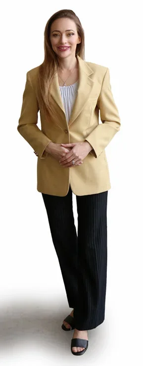 ReadyGOLF: Ladies Trophy Club Blazer Jacket – Camel/Beige