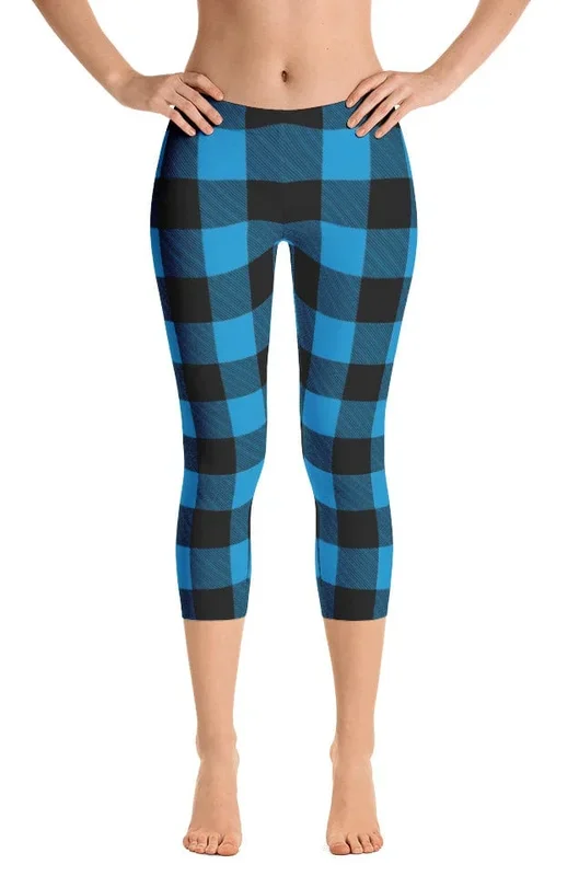 ReadyGOLF: Lumberjack Blue Women’s Capri Leggings