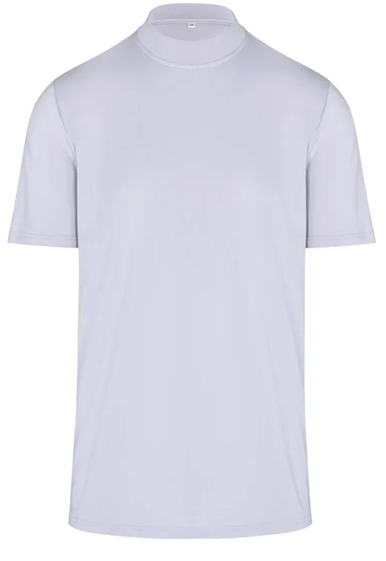 ReadyGOLF Mens Mock Neck Stretch Fit Polo Shirt – Grey