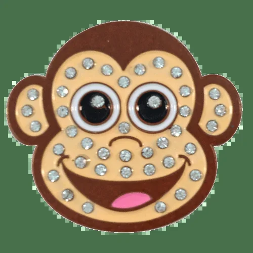 ReadyGolf: Monkey with Crystals Ball Marker & Hat Clip